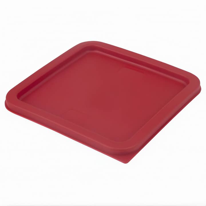 EcoQuality - Wholesale Food storage container - Cover, fits 6 Qt. and 8 Qt. Square Food Storage Container, Red Polycarbonate