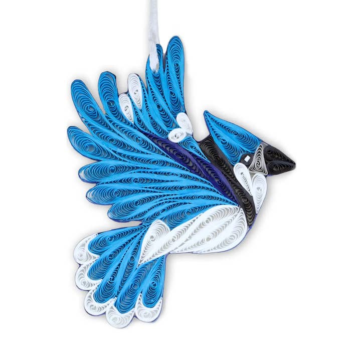 Geai bleu (volant), décoration en papier faite main pour la vente par REECII