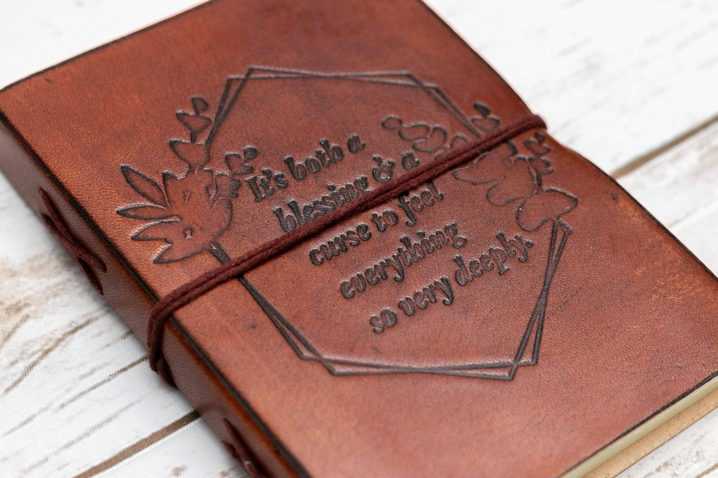 Soothi | Containers Of Creativity - Wholesale Journal/Diary - "Feel Deeply" Leather Journal - A Blessing and a Curse2