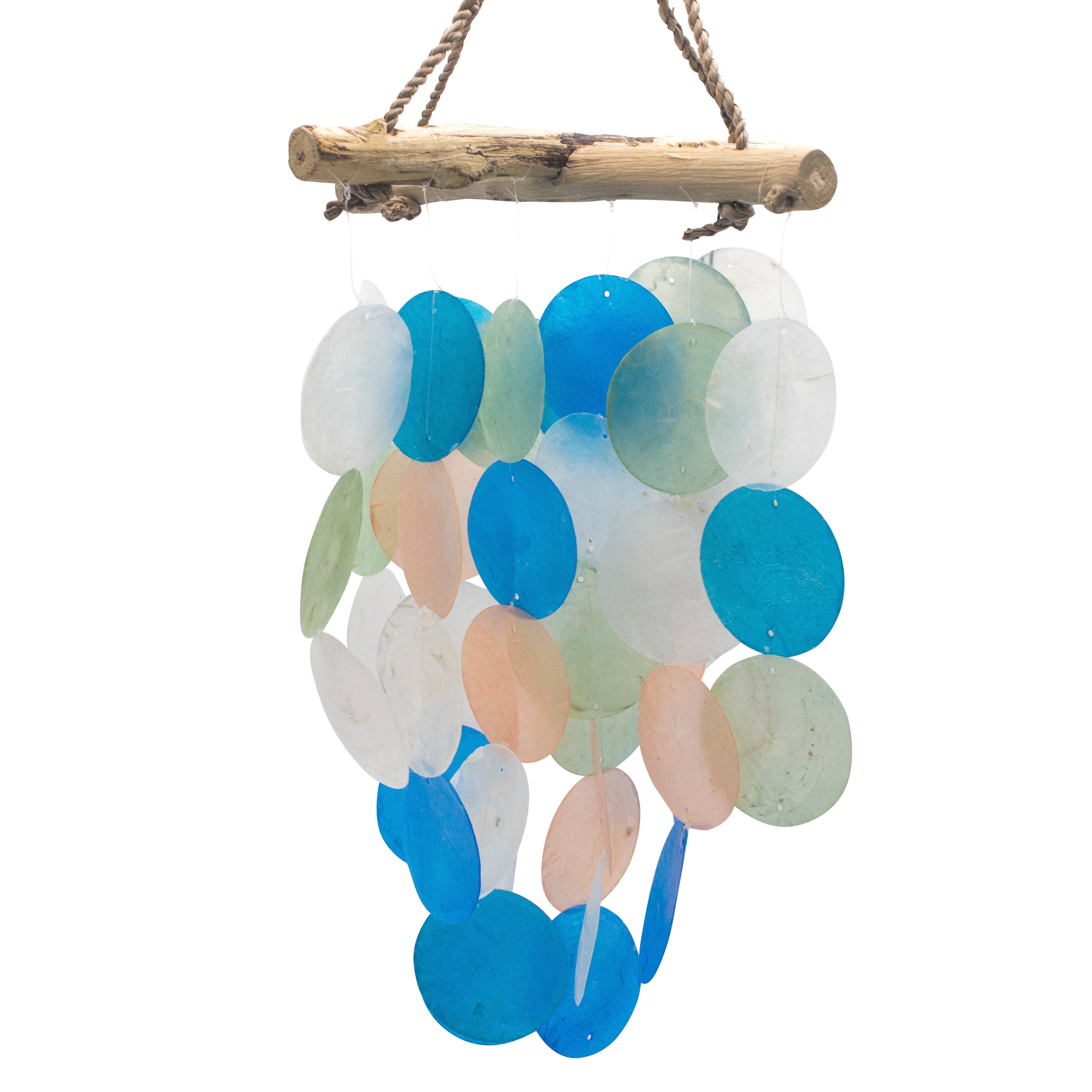AWGifts Europe - Wholesale Wind Chime - Blue & Pearl Driftwood Cross Chime3