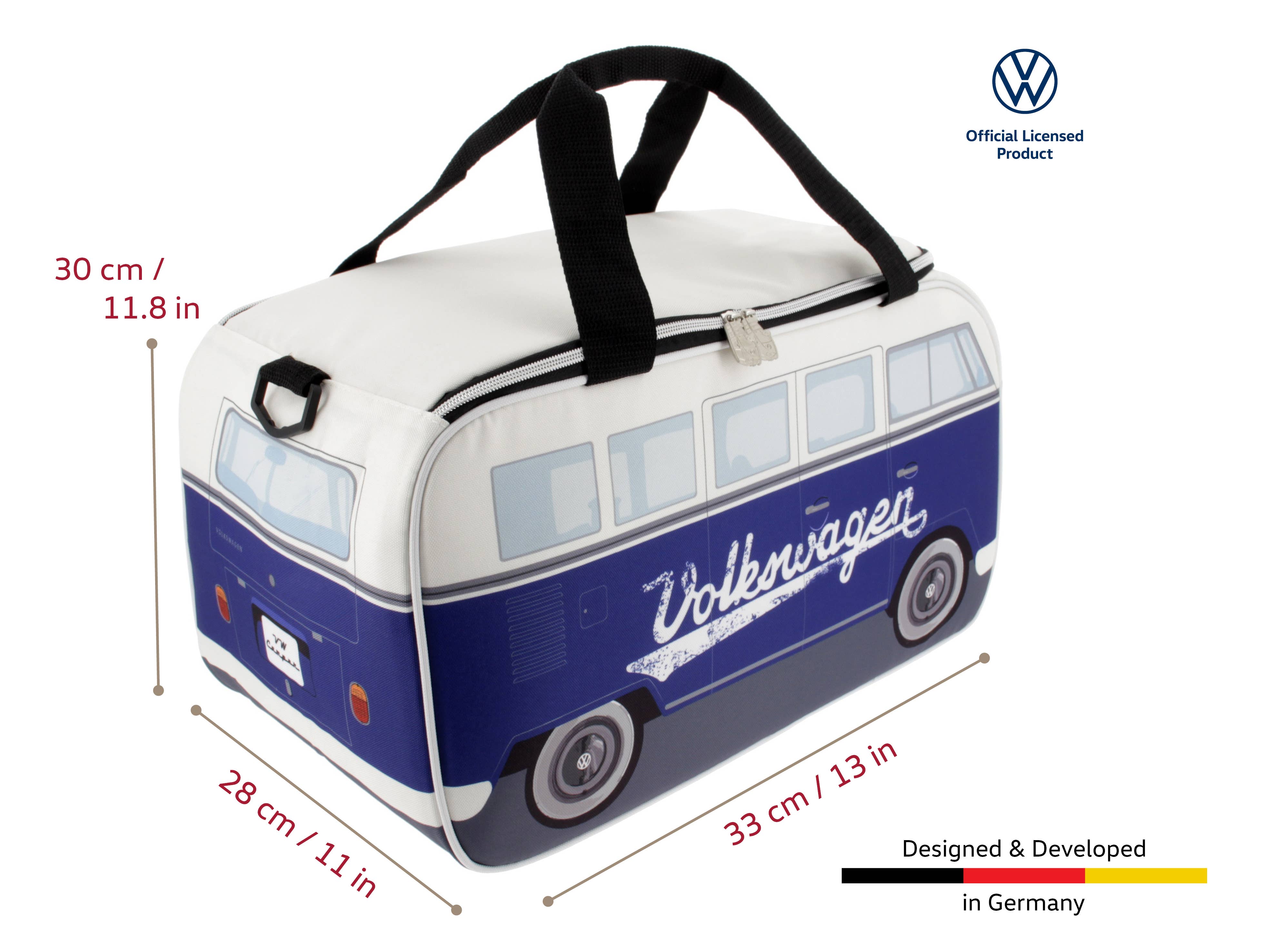 VW Collection by BRISA - Vente Glacière/sac isotherme - Sac isotherme de voyage léger VW T1 Bus (25 l) – bleu/blanc2