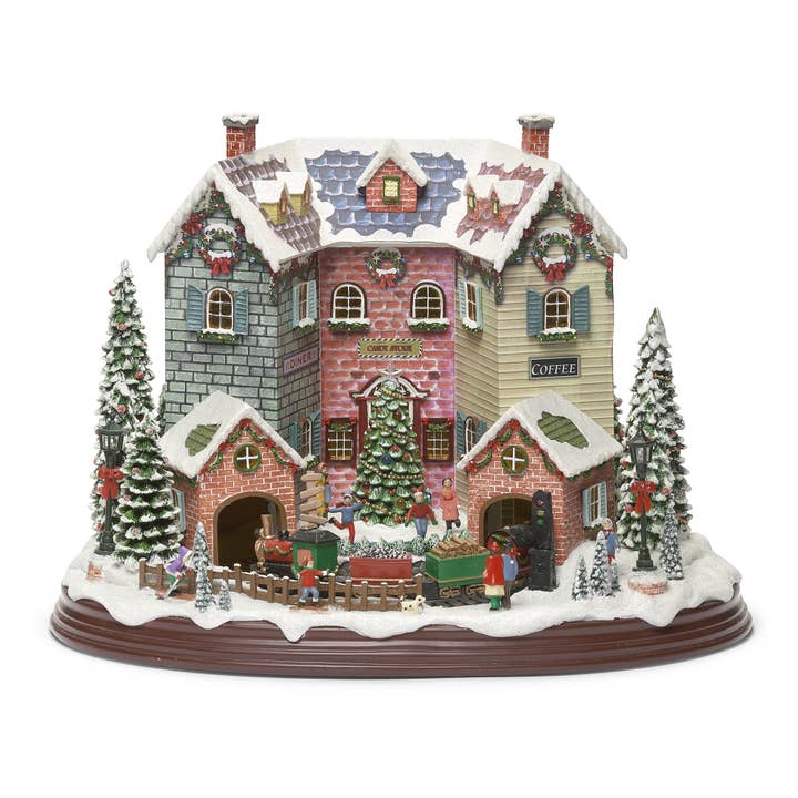 Lighted Musical Town with Rotating Train for wholesale by Roman