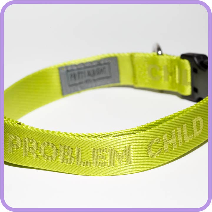 Problem Child (Tennis Ball) - Dog Collar for wholesale by Pretty Alright Goods