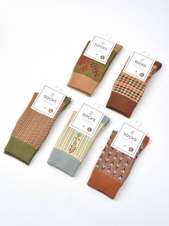 Funkyrel® Atzbranding Limited - Wholesale Socks - Women's - Rufia - Vintage Pattern Women's Socks for Fall & Winter11