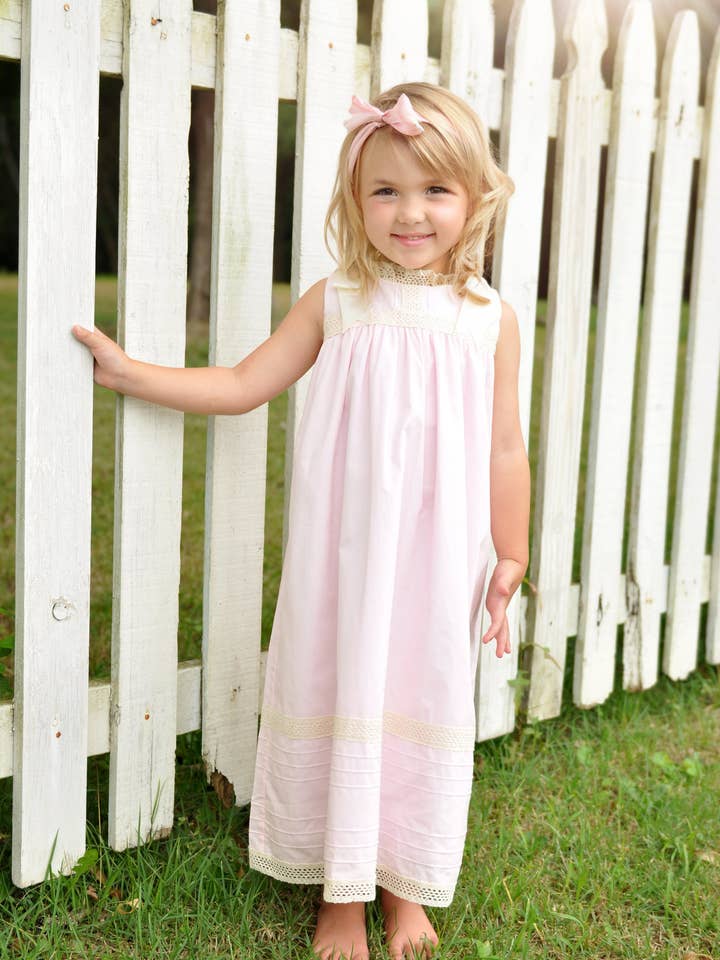 Posh Pickle - Wholesale Dress - Kids - Cambridge Pink Sleeveless Heirloom Dress3