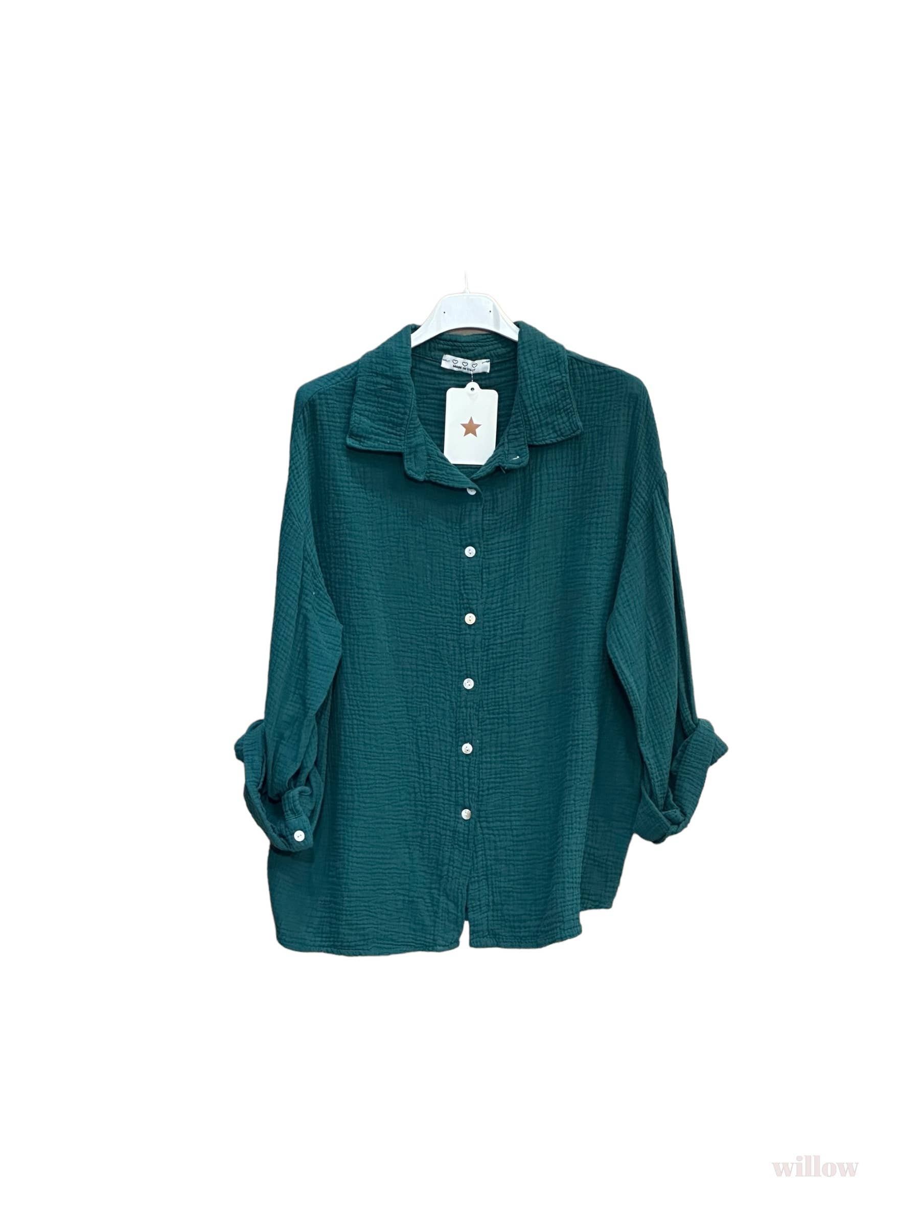 Moonsun - Wholesale Button Down Shirt - Women's - Cotton gauze shirt #303620