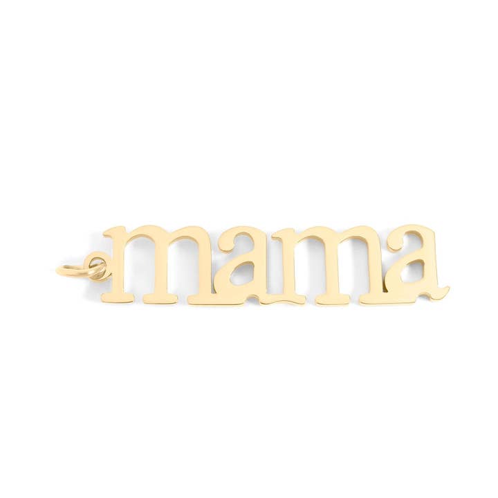 18K Gold PVD Stainless Steel Mama Charm for wholesale by Sunflower Soul Boutique