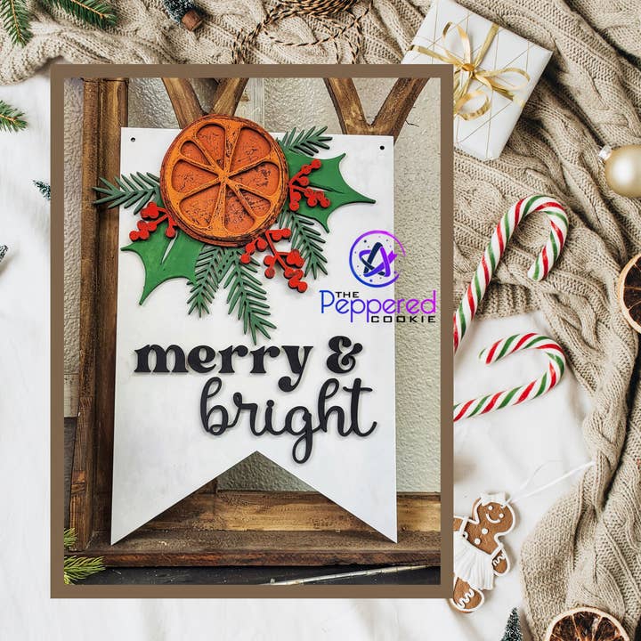 The Peppered Cookie - Wholesale DIY Craft Kit - Home Decor - Hygge Merry and Bright Sign UNFINISHED