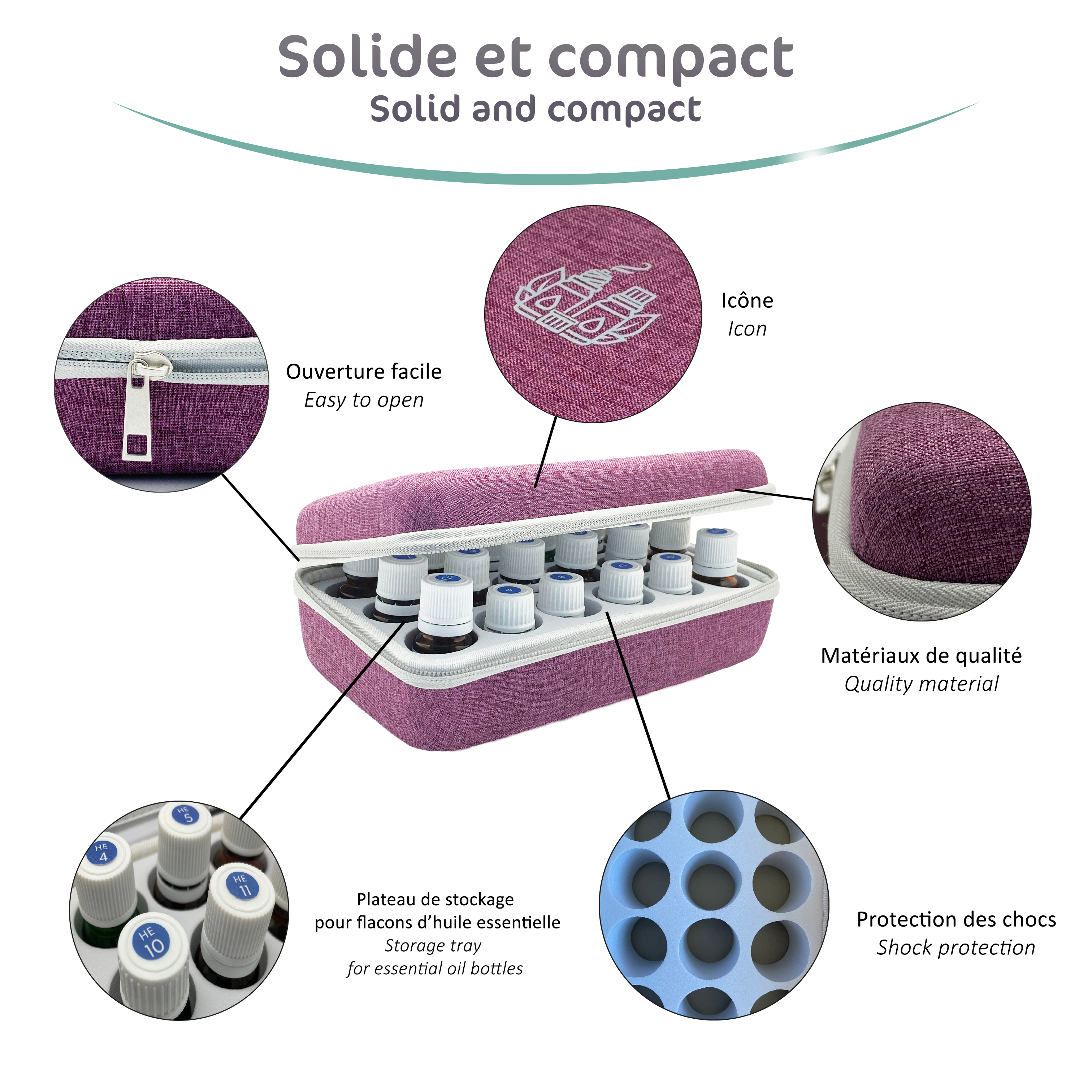 INNOBIZ - Wholesale Essential Oil Holder - Synelia case 18 essential oils - Purple4