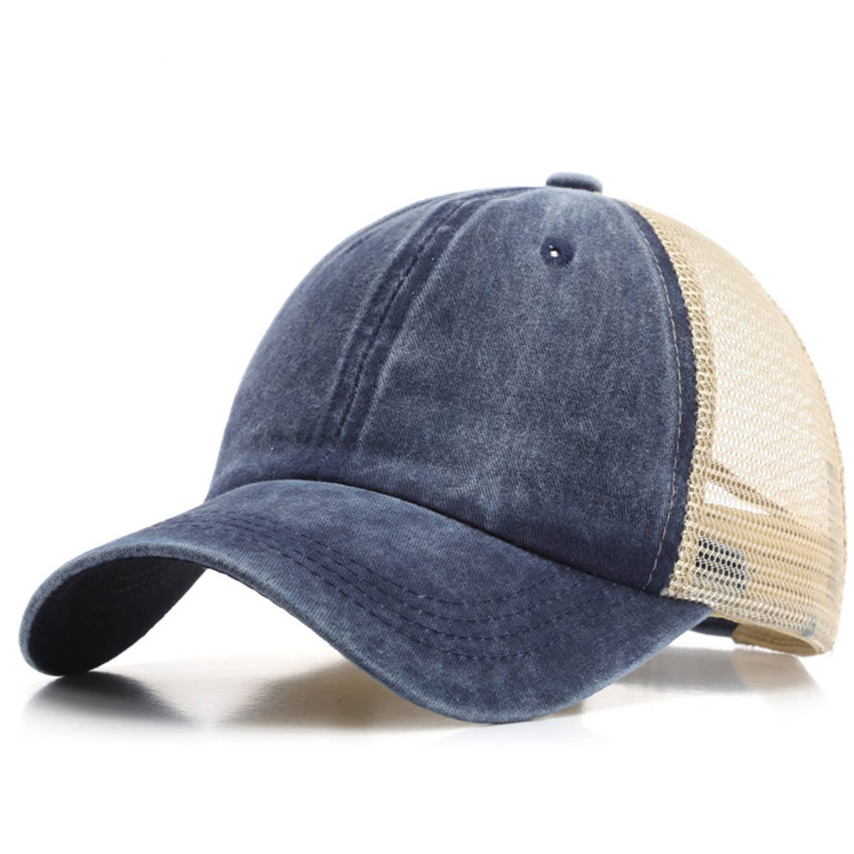 ACCITY - Wholesale Baseball Cap - Women's - Washed Cotton Denim Mesh Cap Breathable Sun Hat_CWAH12815