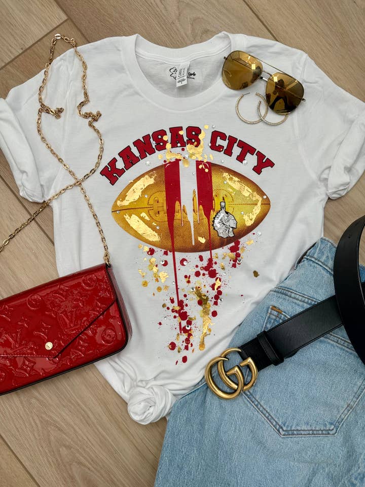 By Jodi LLC - Wholesale Screen Printed T-Shirt - Women's - Football Drip (Pro Teams) Football graphic tee, t-shirt,