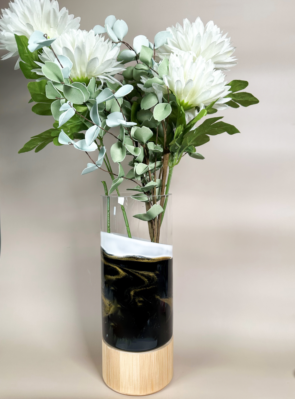 Lynn & Liana Designs - Wholesale Vase - NEW!!! Resin Accented Vase with Bamboo Base (NO TARIFFS)30