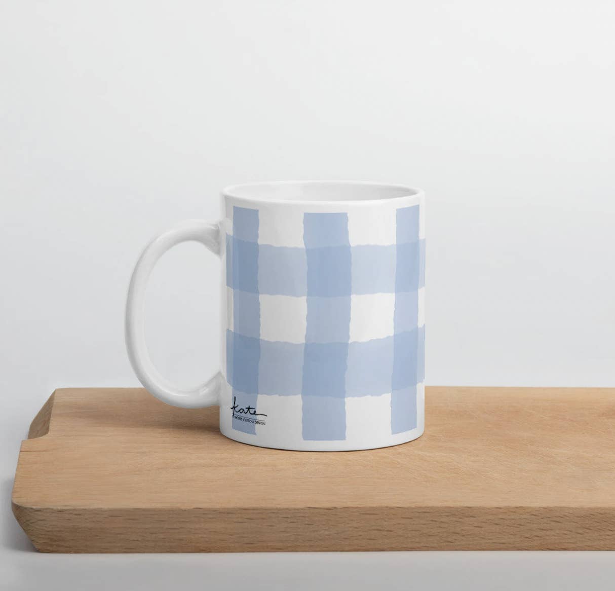 Kate by Rolfes Custom Design - Vendita all'ingrosso Tazza - Tazza da caffè a quadretti blu New England, 325 ml