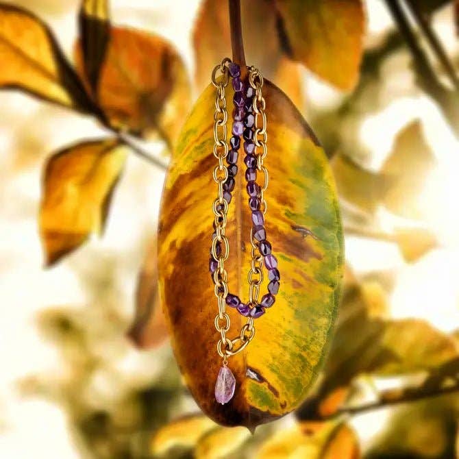 OE! - Wholesale Pendant/Charm Necklace - SPIRITUALE- Collana con ametista e catena2