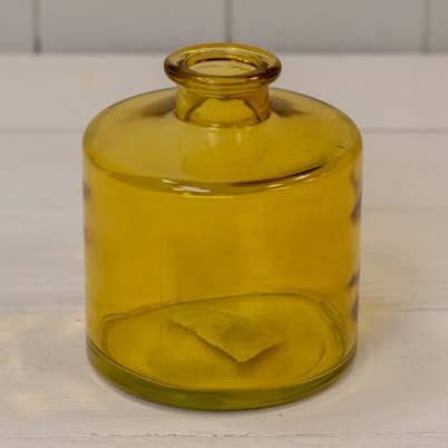 Botella de vidrio amarilla y achatada para venta al por mayor de Satchville