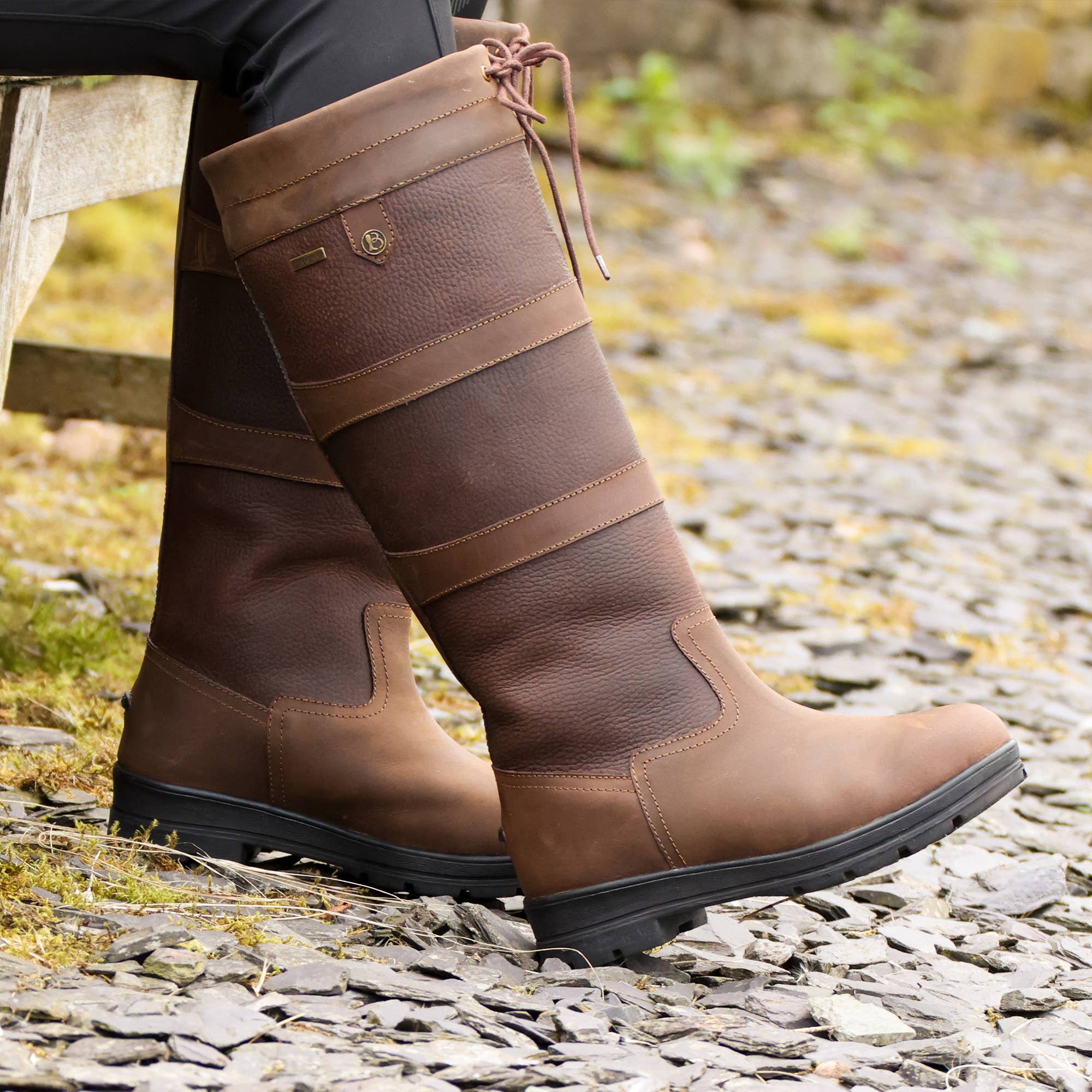 Brown WB167- Pembroke Classic Combo Country Boot in Tan-Chocolate for wholesale on Faire6