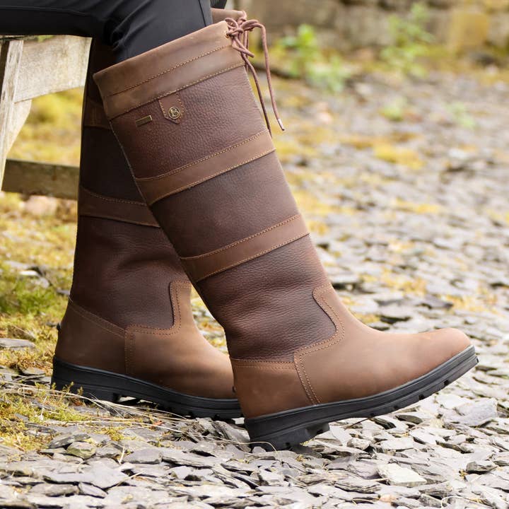 Brown WB167- Pembroke Classic Combo Country Boot in Tan-Chocolate for wholesale on Faire6