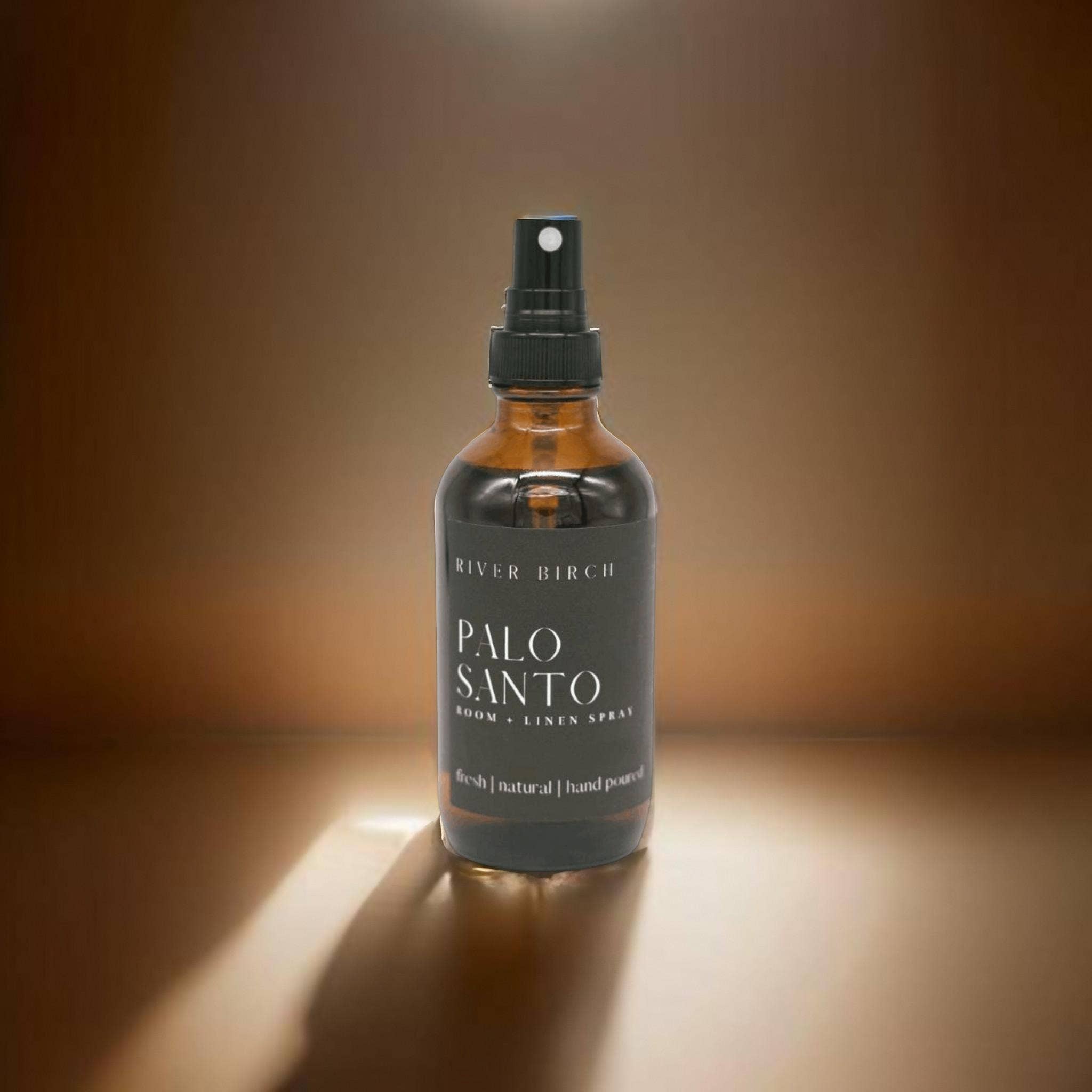 River Birch Candles - Wholesale Room & Linen Spray - Palo Santo - 4 oz Amber Glass Room + Linen Spray1
