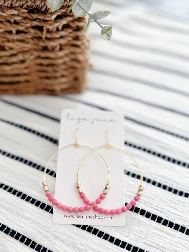 Baby Pink & Guld Hoops for engroshandel hos Liza June