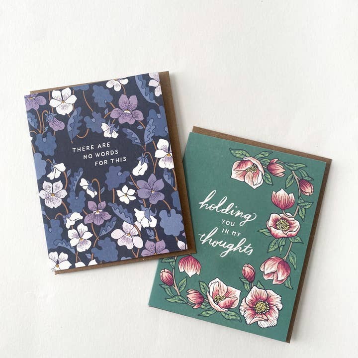 Root & Branch Paper Co. - Wholesale Sympathy Card - Holding You in my Thoughts - Hellebore Sympathy Card1