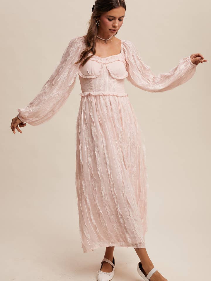 Romantic Lace Midi Dress for wholesale by Listicle