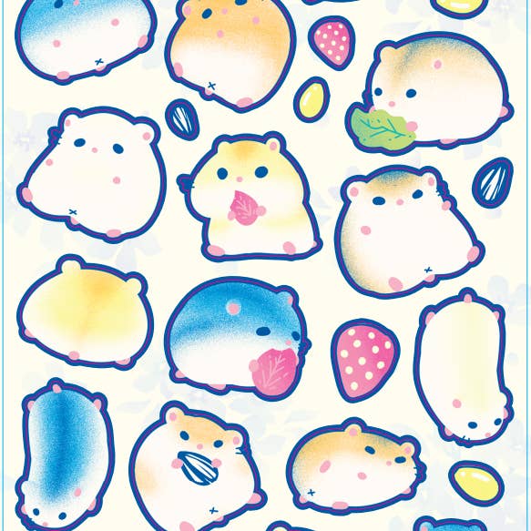 Hamsters 4"x6" Sticker Sheet for wholesale by Minomino