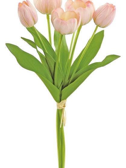 Mixed Small Tulip Bundle X6, Pink/Green for wholesale by Select Artificials, Inc.