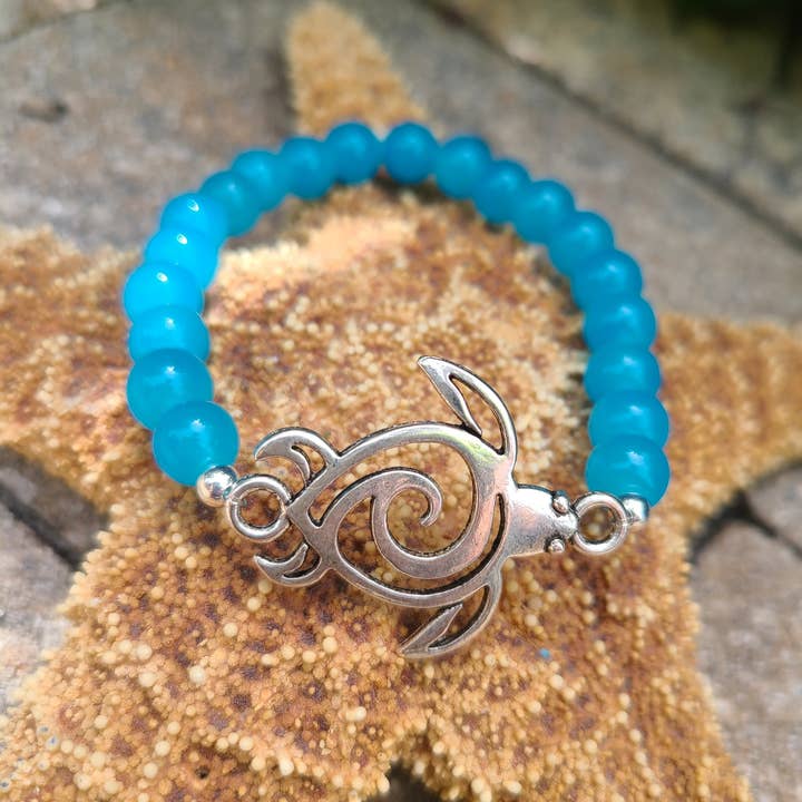 Sea Turtle Beaded Bracelet, Nautical Bracelets for wholesale by Doohickies & Such