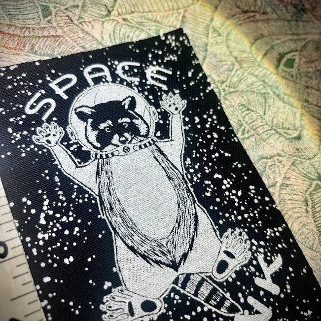 Three Raccoons - Wholesale Patch - Space Chonk, Raccoon space traveler patch.4