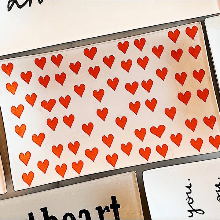 Ben's Garden - Wholesale Decorative Tray - I Love You With A Thousand Hearts Decoupage Glass Tray