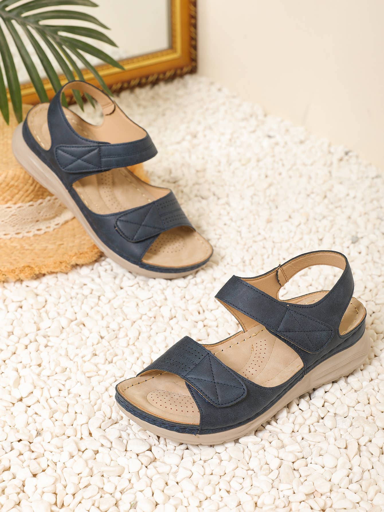 Rentoes – wholesale Sandals – Women's – Women's Comfort Flat Sandals with Velcro Straps JS698-315