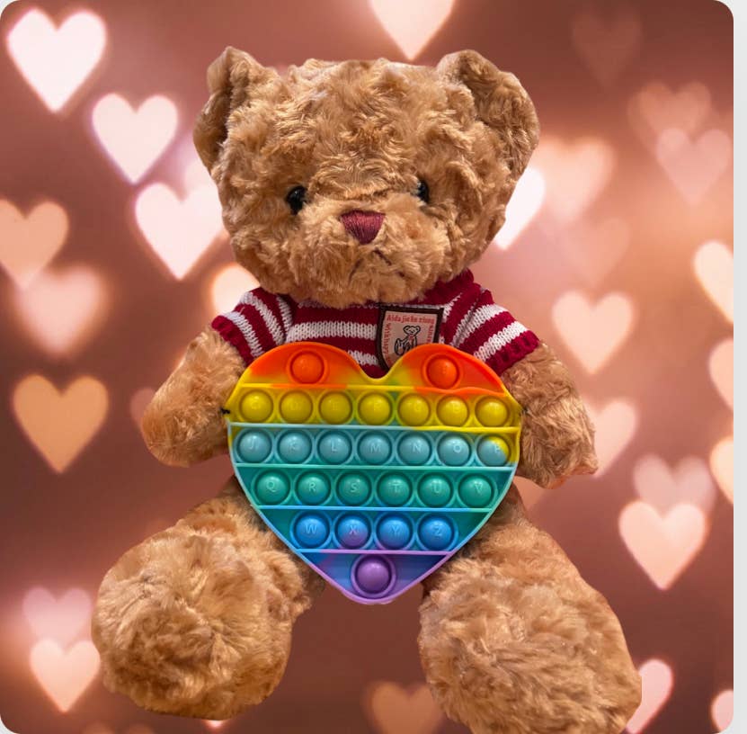 AlexisandGreenberg – wholesale Stuffed/plush toy – Kids & baby – Fidget Teddy Bear Plush with Fidget Heart !3