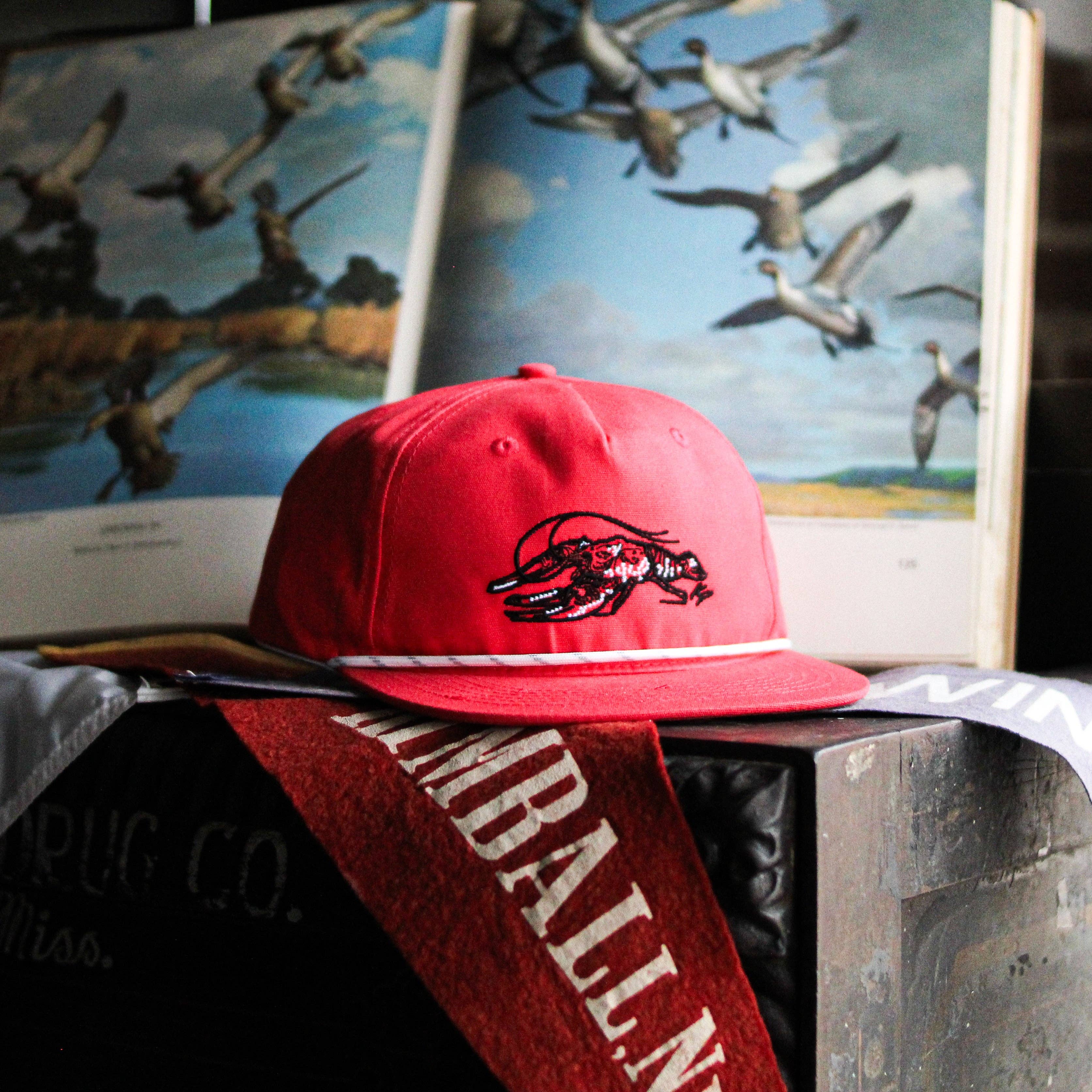 Knotted Pine Trading Co. - Wholesale Trucker Hat - Unisex - Crawfish - Rope Hat - Red