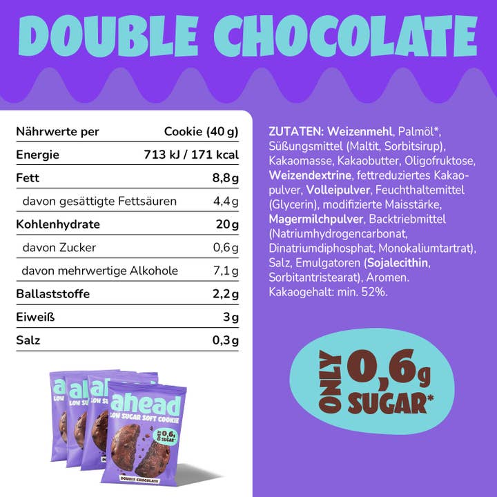 ahead - Wholesale Cookie - Double Chocolate Soft Cookies, (10x4x40g)3