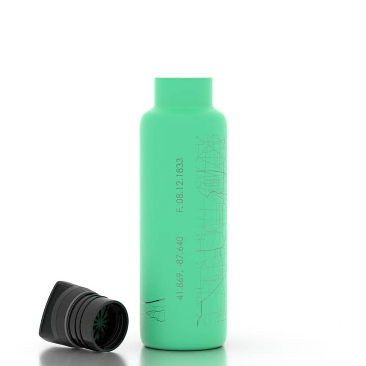 Well Told - Wholesale Water Bottle - Chicago, IL City Map - 21 oz Insulated Water Bottle14