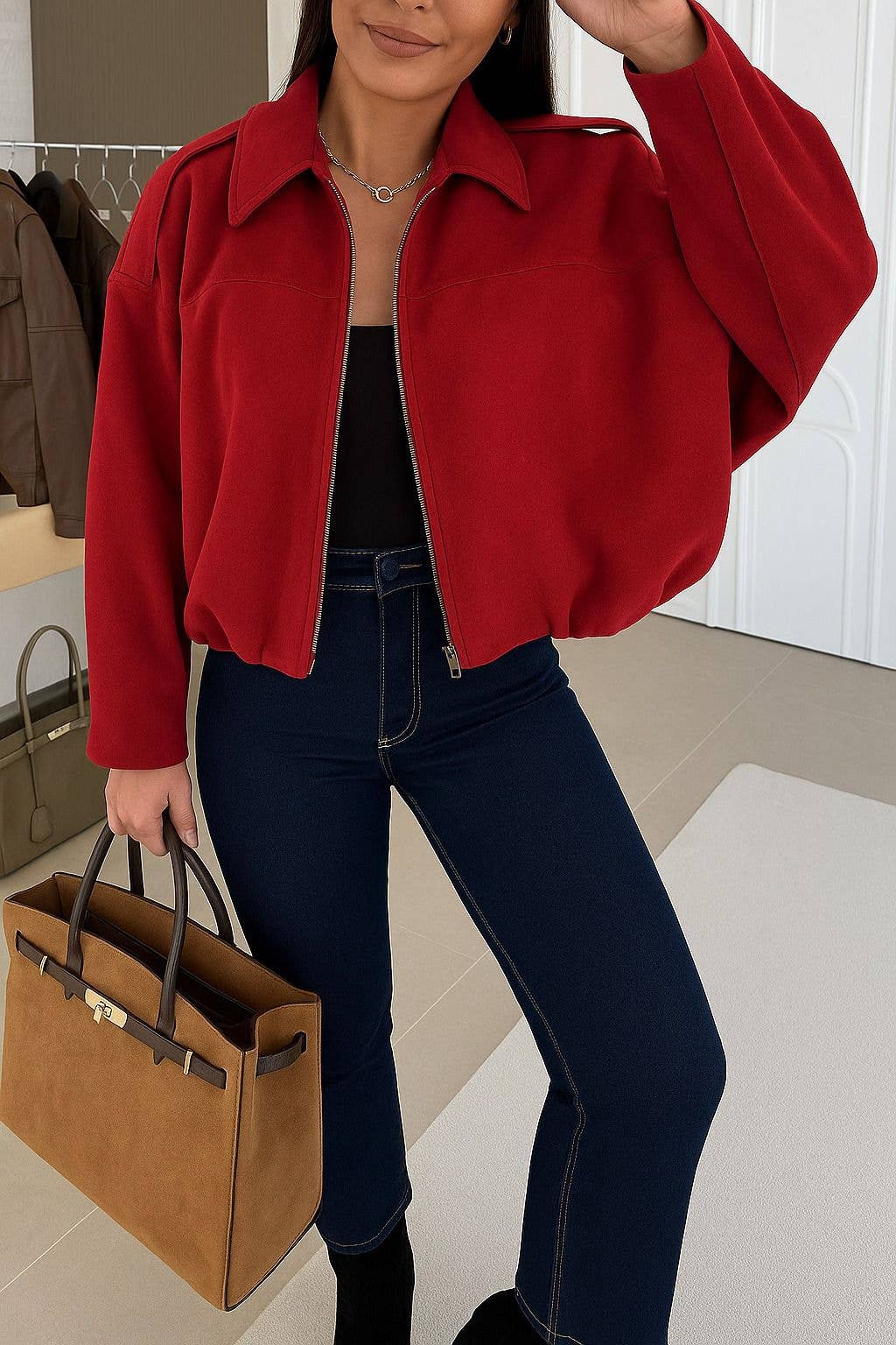 ESTEE BROWN - Wholesale Blazer – Women's - Oversized suede jacket - 10338-14