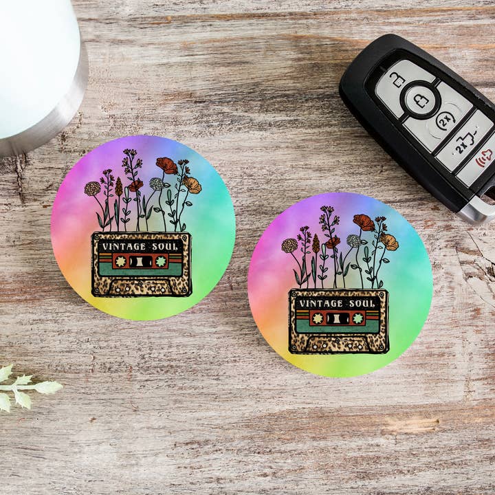 Set de posavasos Vintage Soul Car para venta al por mayor de Wicked Flower Creations