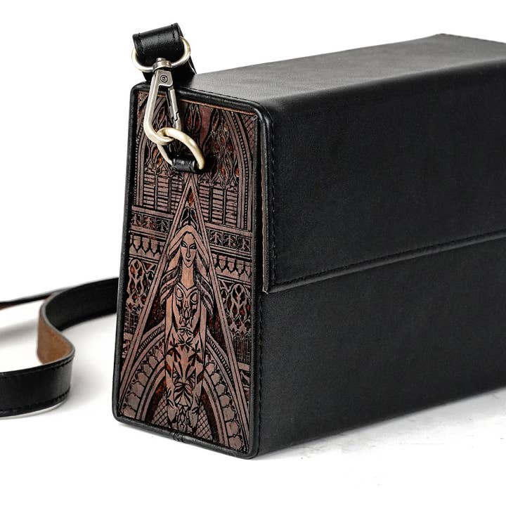 Angelica Bag | Black Leather Bag | Statement Bag for wholesale by House of Kraft Jewelry & Accessories