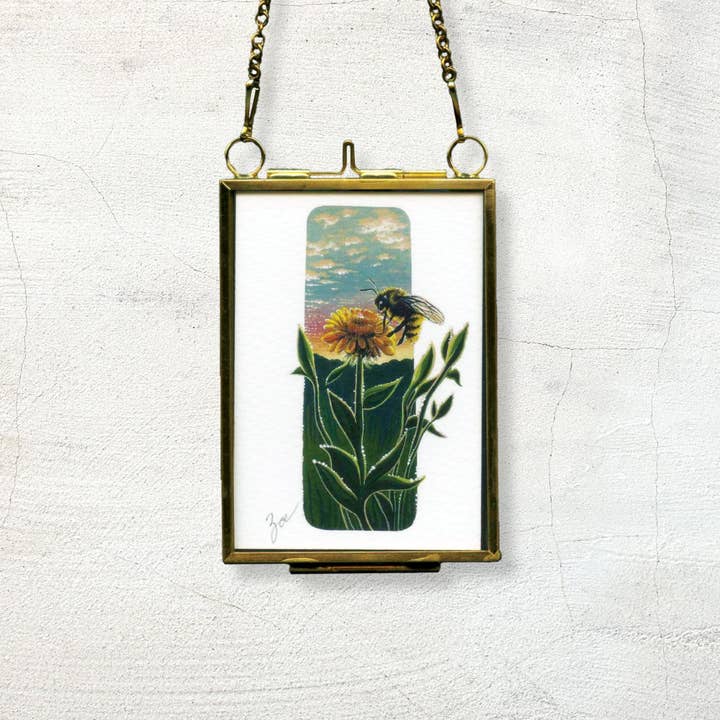 Zonsondergang Bij (Kunstdruk in Gouden Hanglijst) voor wholesale door Zoe Mae Art LLC