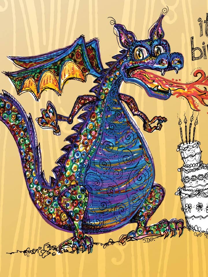 Dragon Birthday Card for wholesale by Give A Fig