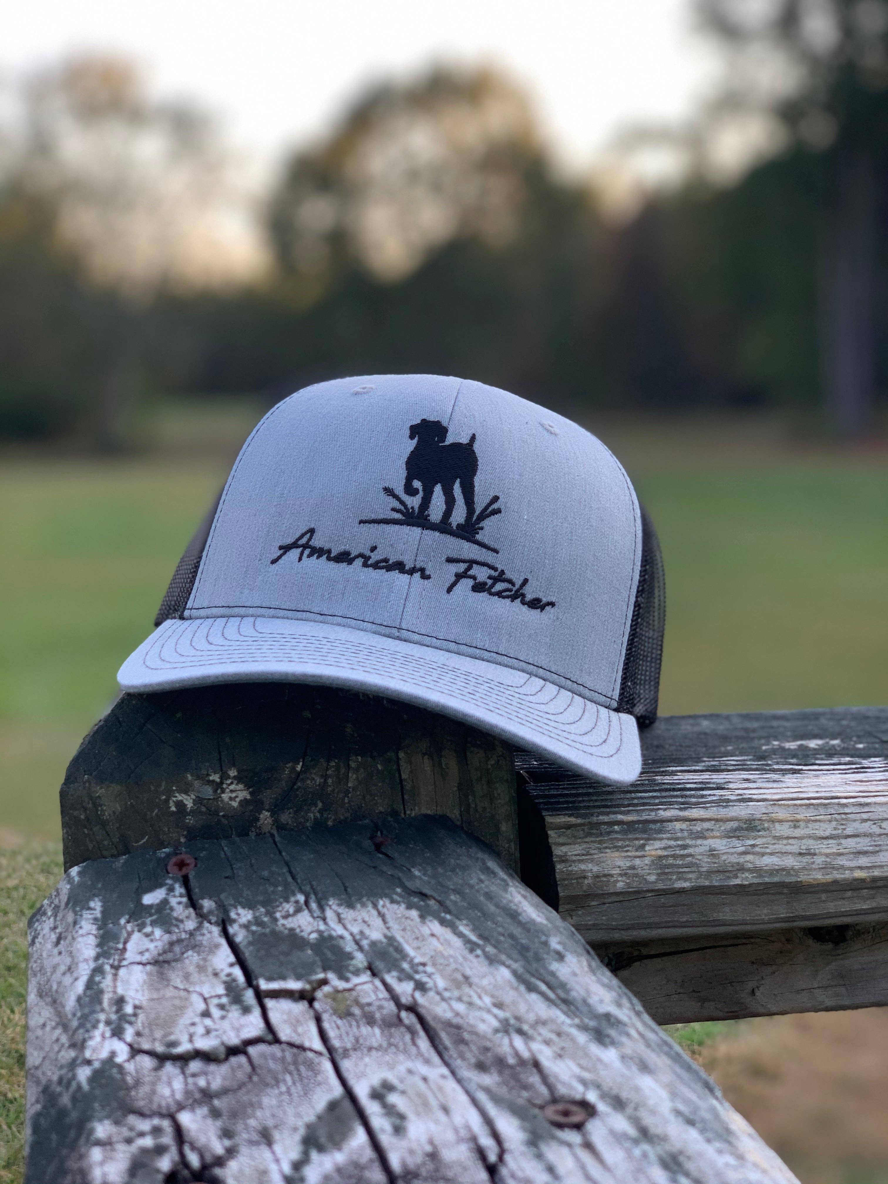 American Fetcher - Wholesale Trucker Hat - Unisex - Heather Grey/Black Pointer