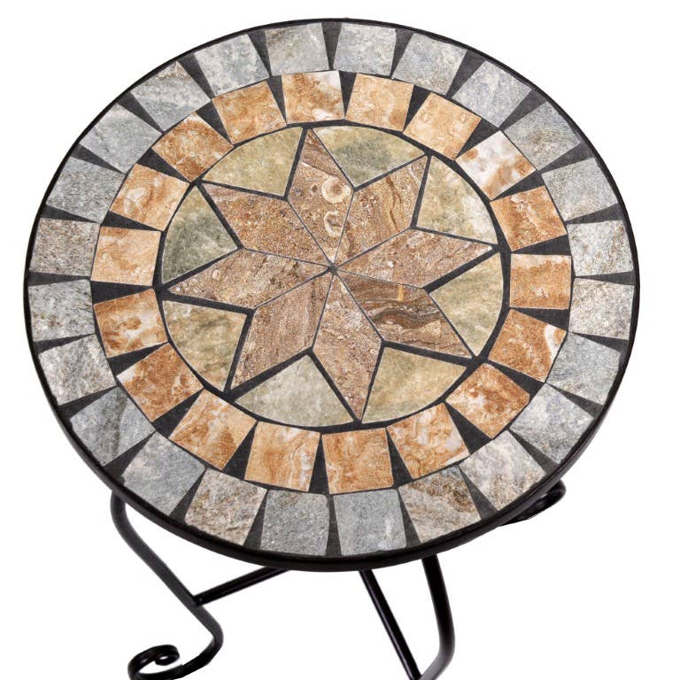 Multicolor Urbino Round Metal Mosaic Table with 2 Chairs CMø60h75 for wholesale on Faire1
