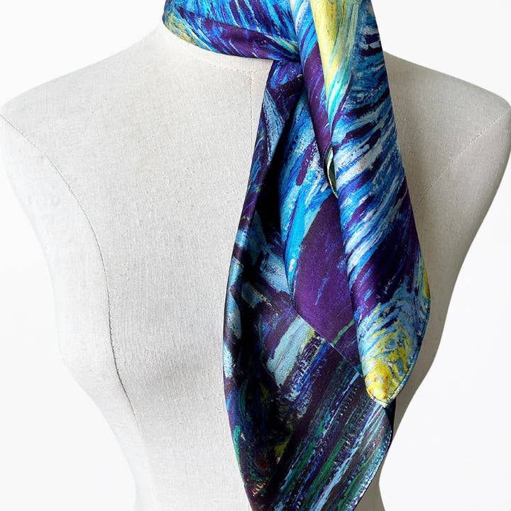 thessoies - Wholesale Scarf – Women's - Thessoies - Starry Night Silk Scarf5