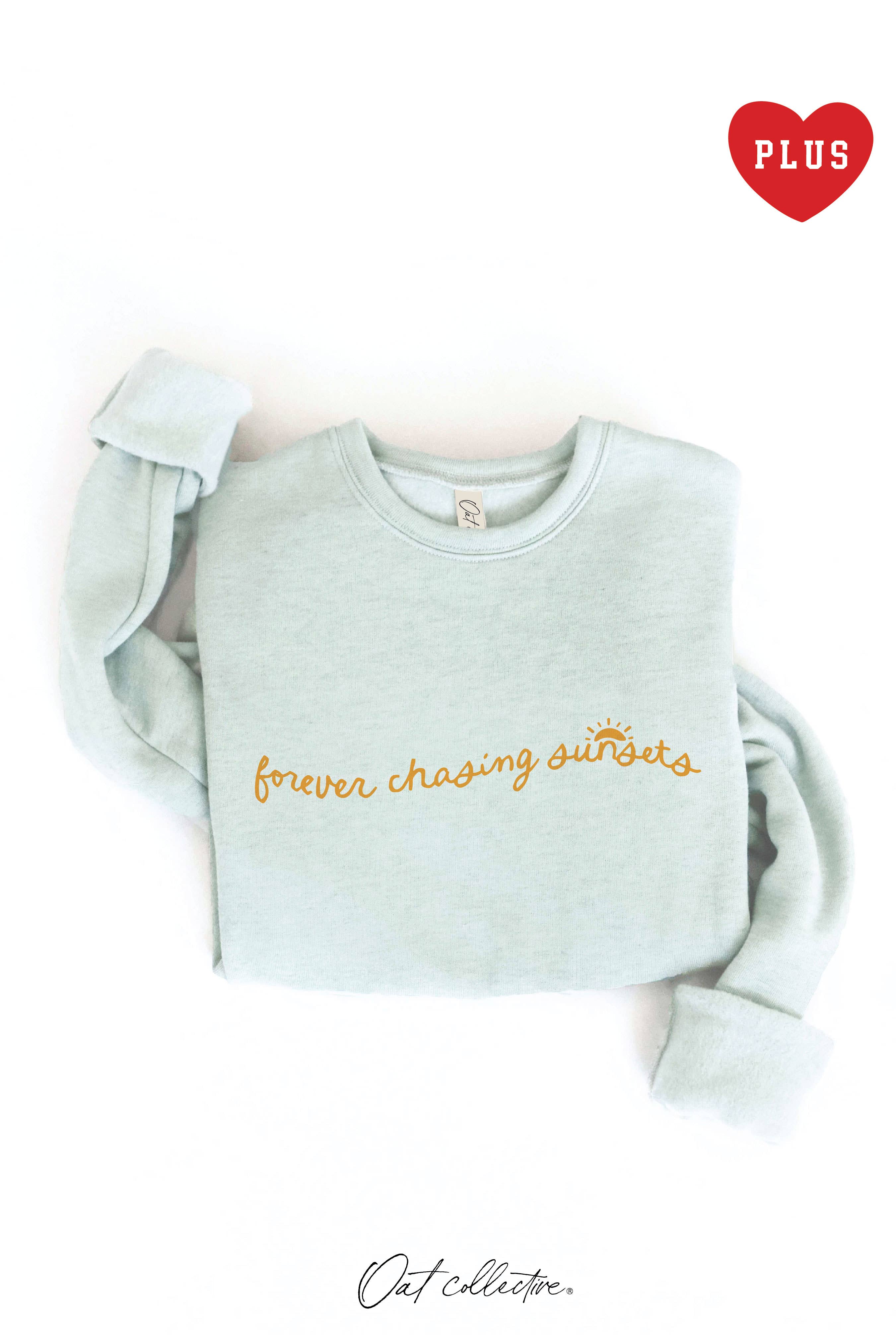 OAT COLLECTIVE - Wholesale Graphic Sweatshirt - Women's - FOREVER CHASING SUNSETS  Plus Graphic Sweatshirt3