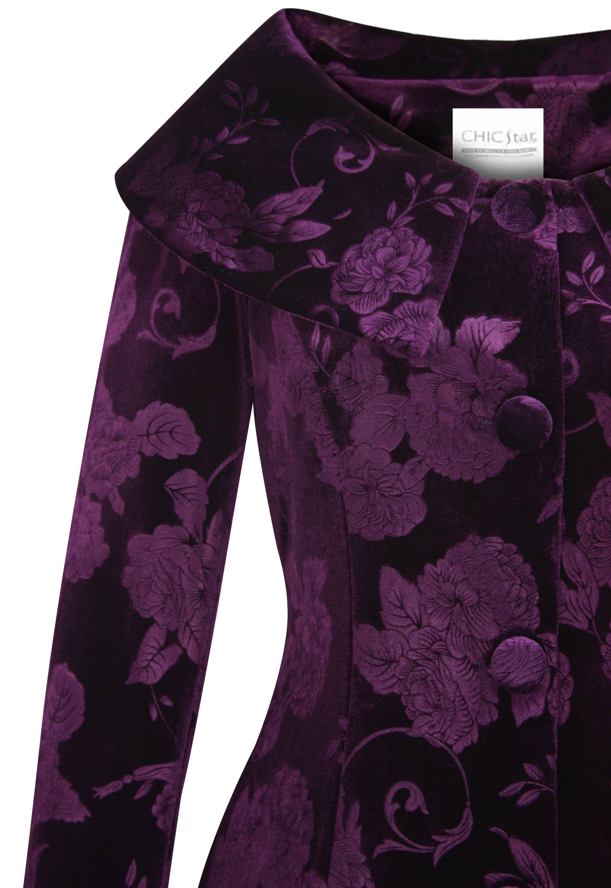 CHIC STAR – Großhandel Mantel - Damen – Chic Star Jackenmantel aus Samt in Schwarz, einfarbig 0809246