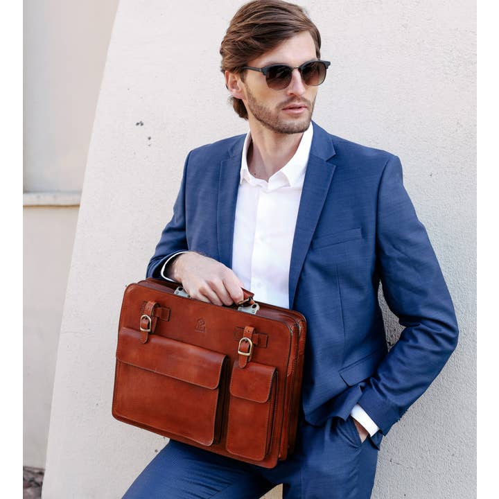 Time Resistance - Wholesale Satchel - Men's - Leather Large Satchel Bag Briefcase - The Prophet26