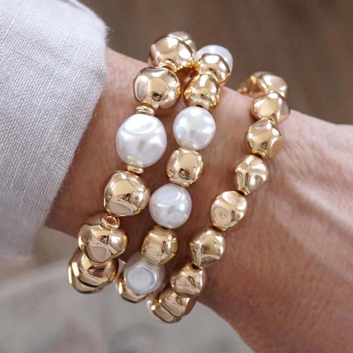 Golden Essence – Organic Beaded Bracelet Set for wholesale by PennyLine inc