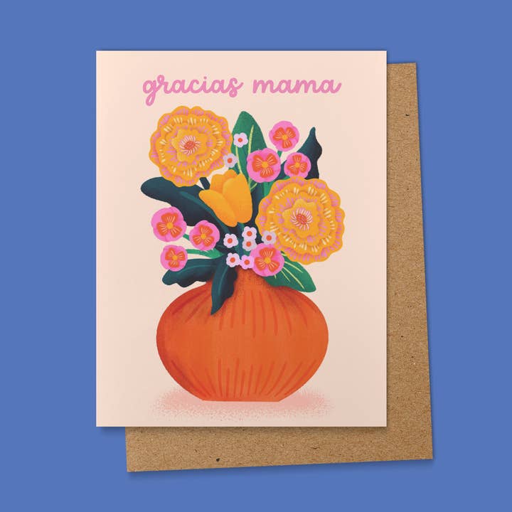 Ana Peake - Wholesale Mother's Day Card - Gracias Mama Floral Spanish Mother's Day Greeting Card