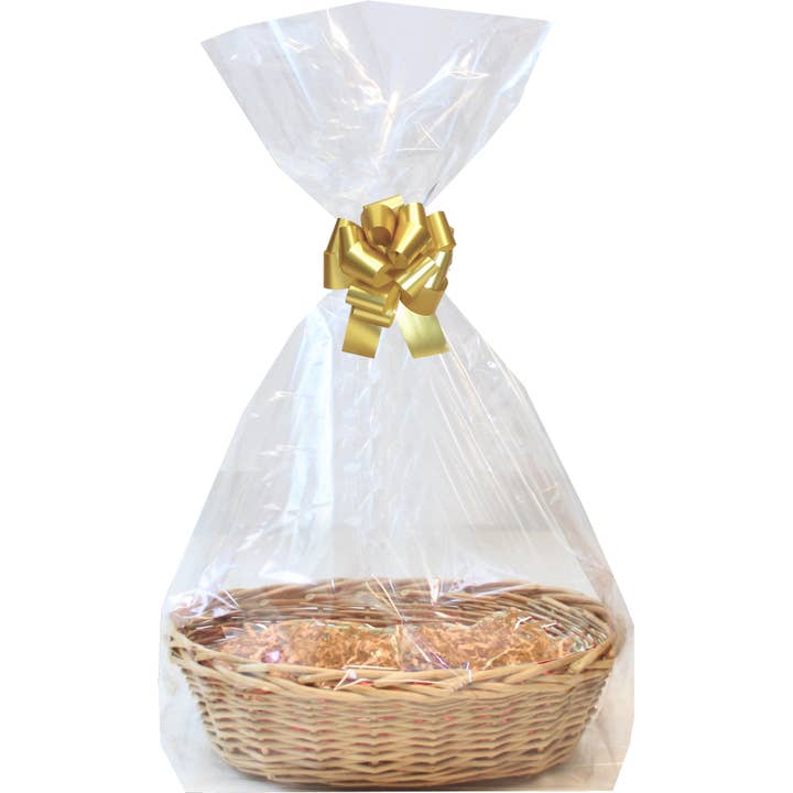 Wicker Hamper Gift Kits - Oval Baskets / GOLD (x5) for wholesale by Candi Gifts