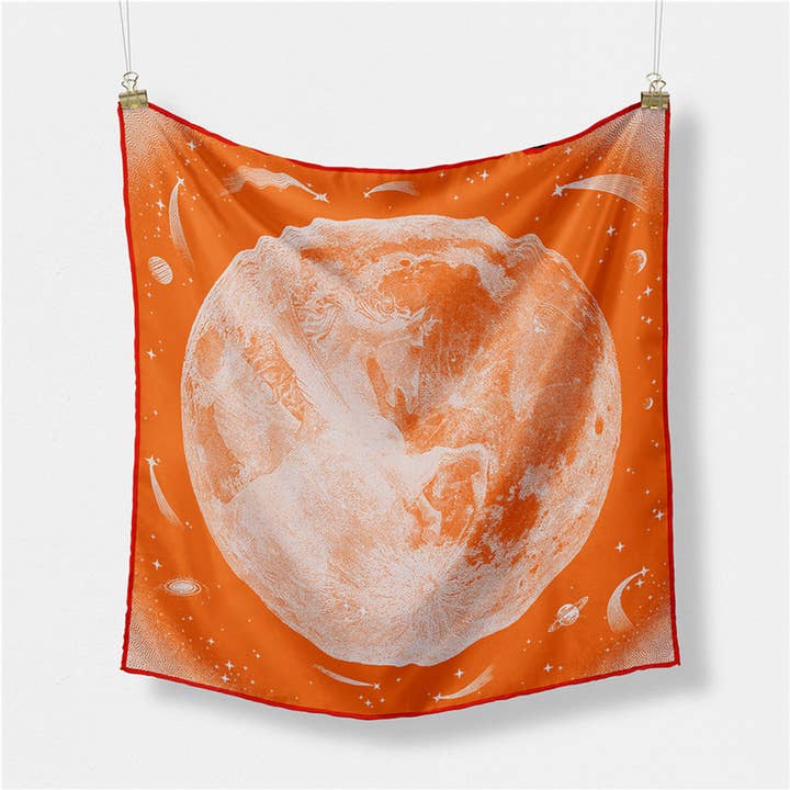ACCITY - Wholesale Scarf - Women's - COSMIC SKY SILK SCARF TURBAN SQUARE SCARF_CWASC0653